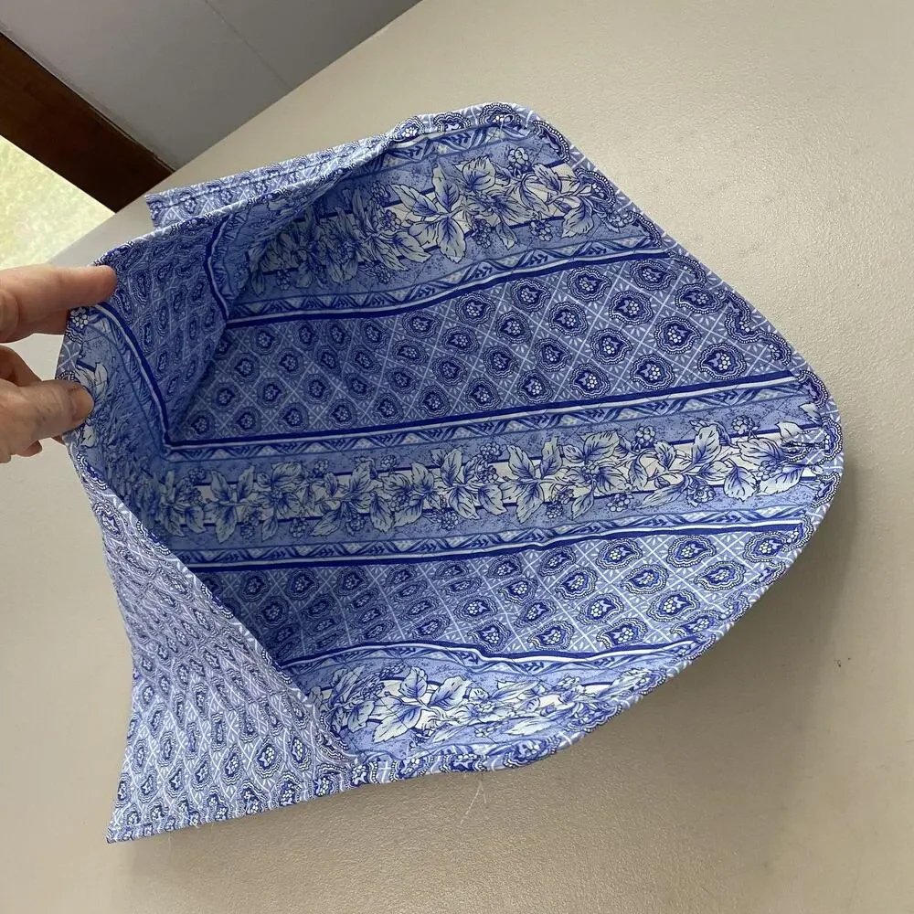 Longaberger Laptop Case Portfolio Provincial Blue Paisley Quilted Fabric 73873